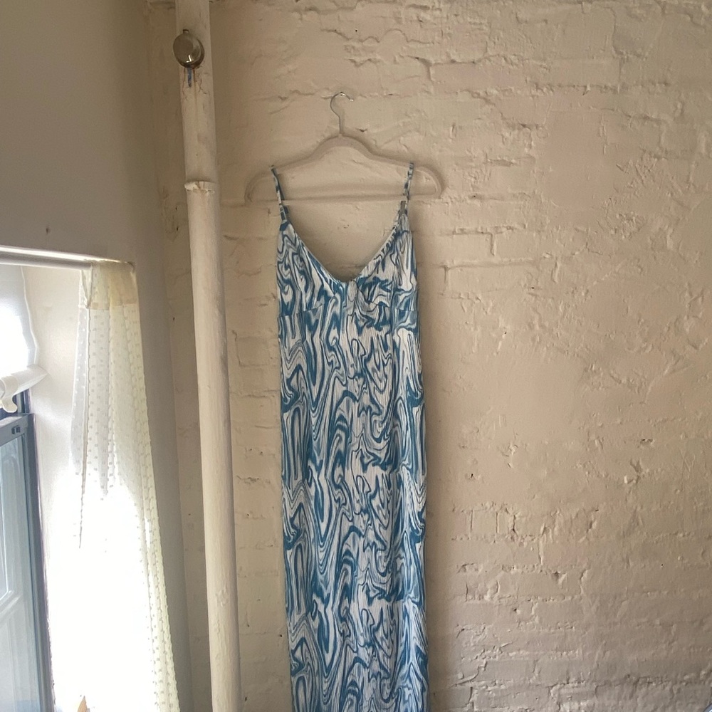 Blue Marble Maxi Dress NWT